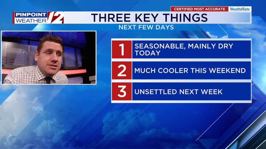 WPRI 12 Weather Now 10/24/25: Seasonable, Mainly Dry Today; Much Cooler ...
