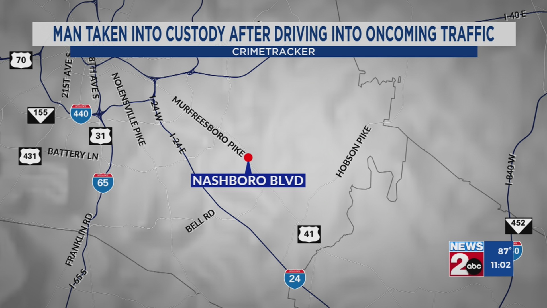 Driver charged with driving into oncoming traffic – WKRN News 2