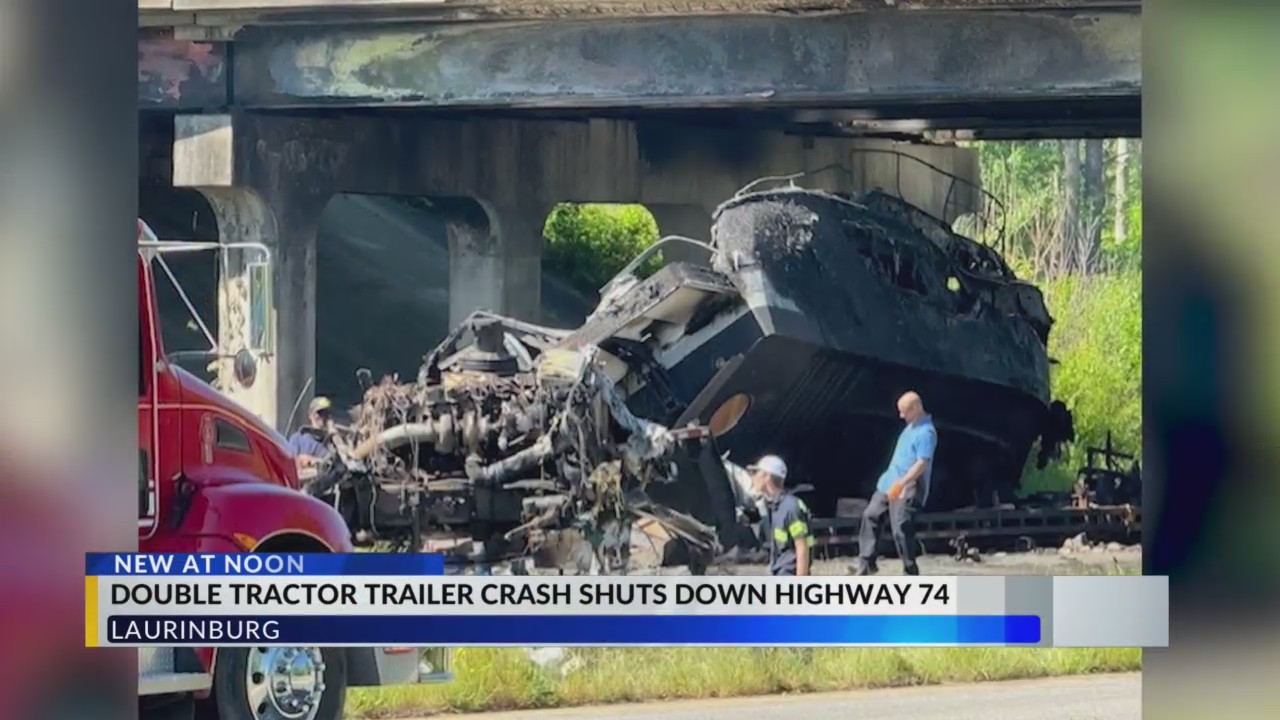 Fiery crash involving 2 tractor-trailers shuts down Highway 74 in ...