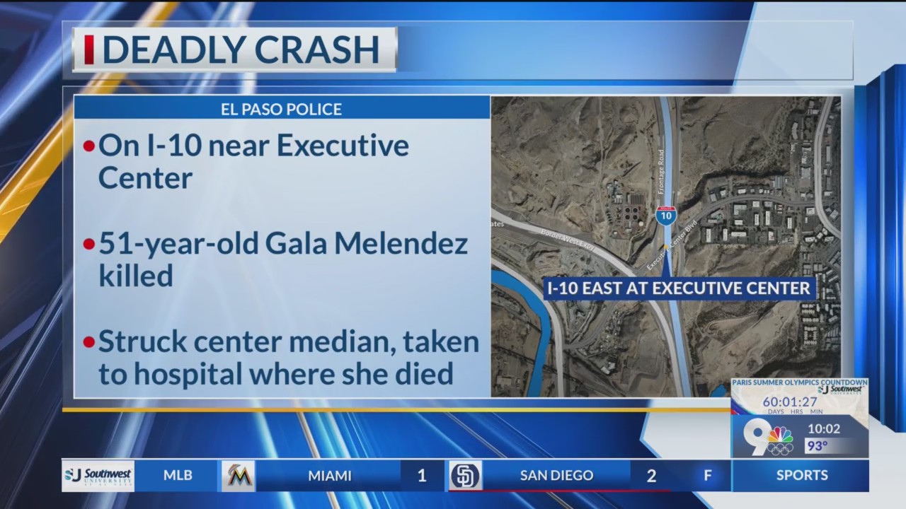Woman dead after single-vehicle crash in West El Paso – KTSM 9 News