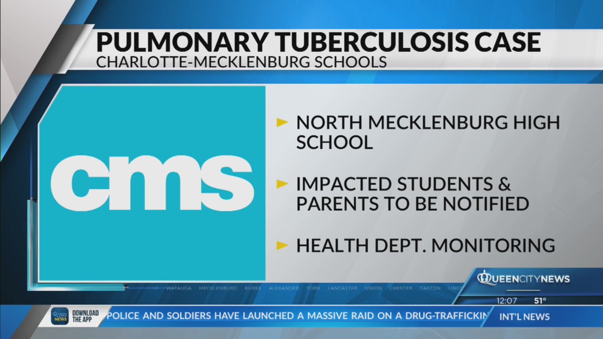 Case of TB reported at North Meck High School – WSPA 7NEWS