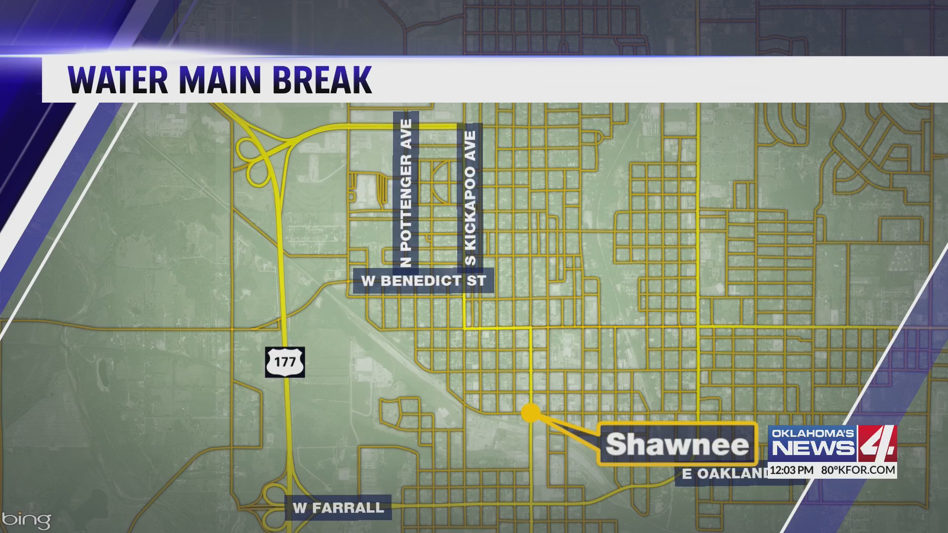 City of Shawnee reports water main break – KFOR.com Oklahoma City