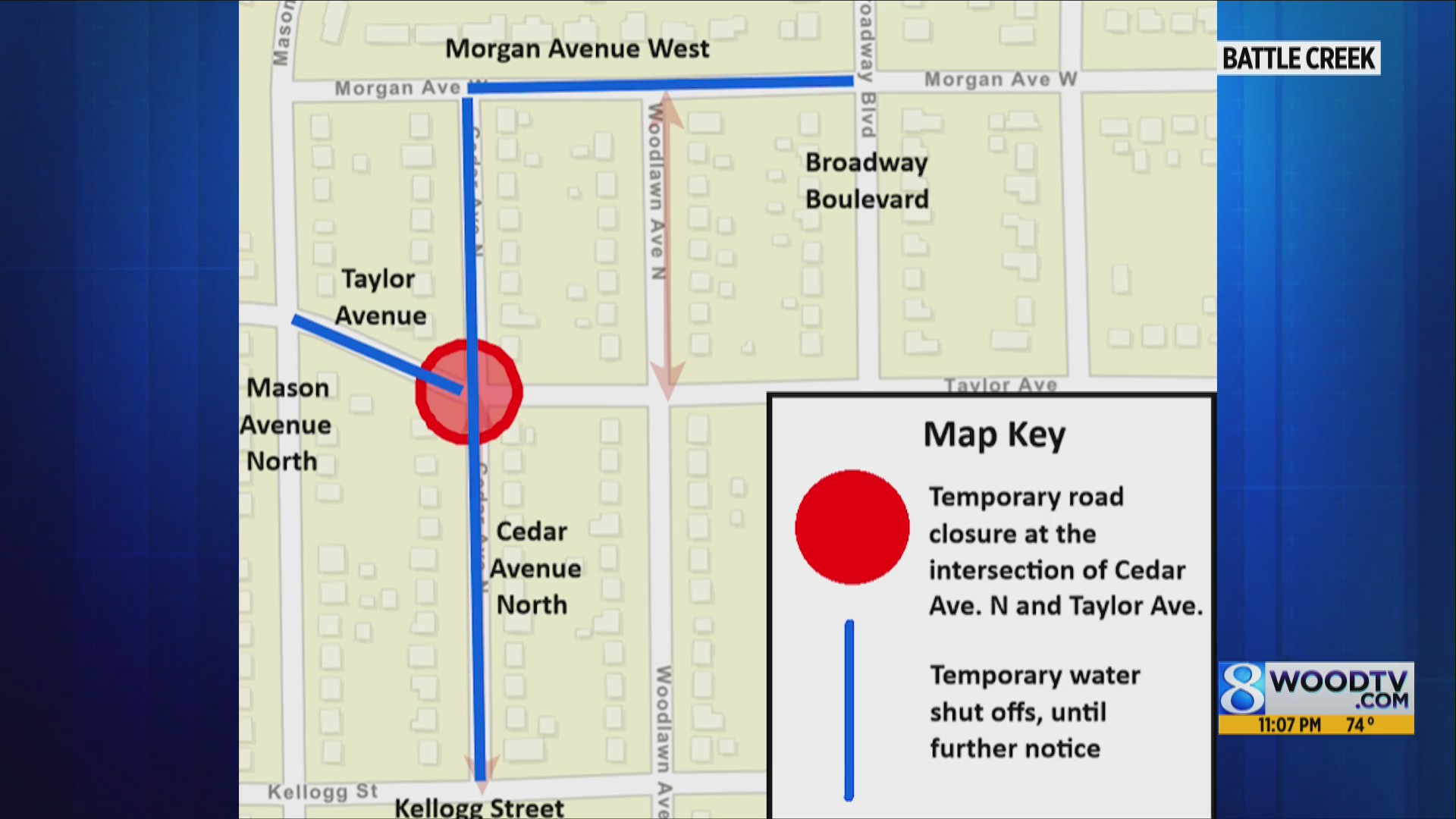 Water main break prompts boil water advisory, closes road in Battle ...