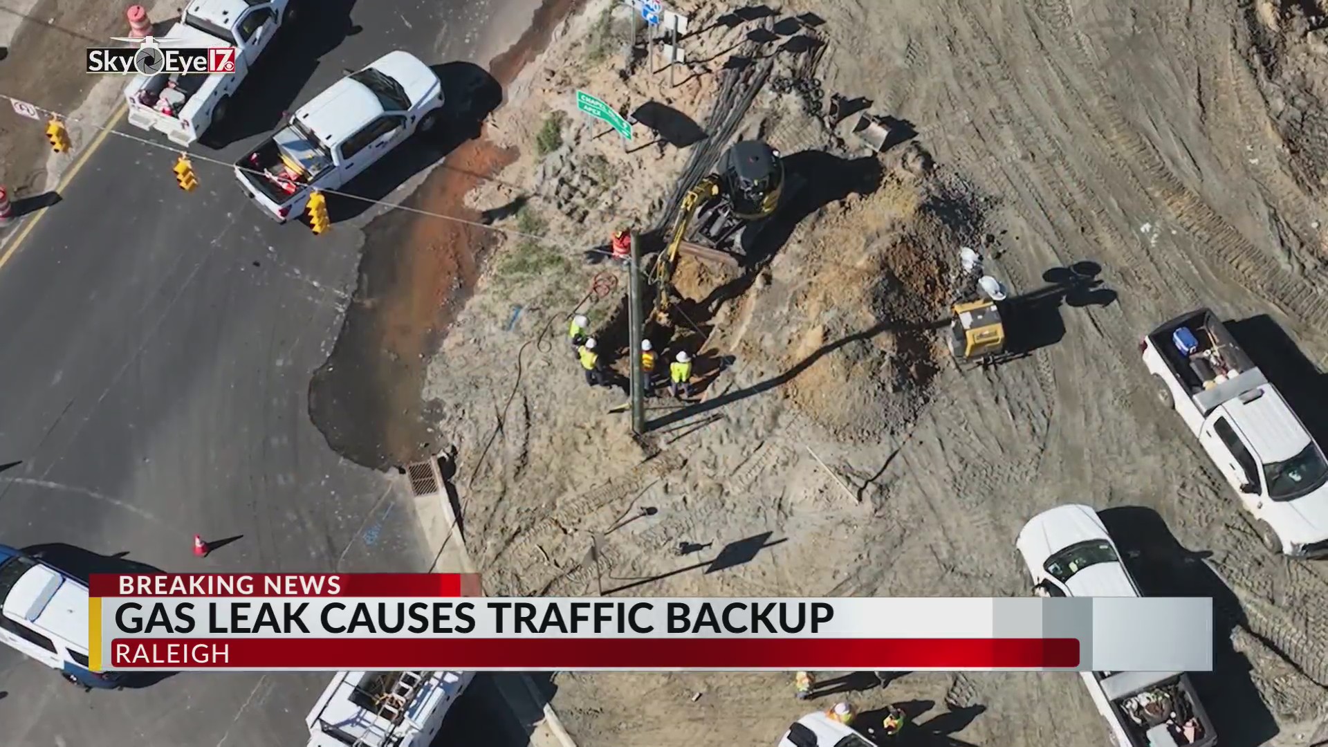 Gas leak causes traffic backup in Raleigh – CBS17.com