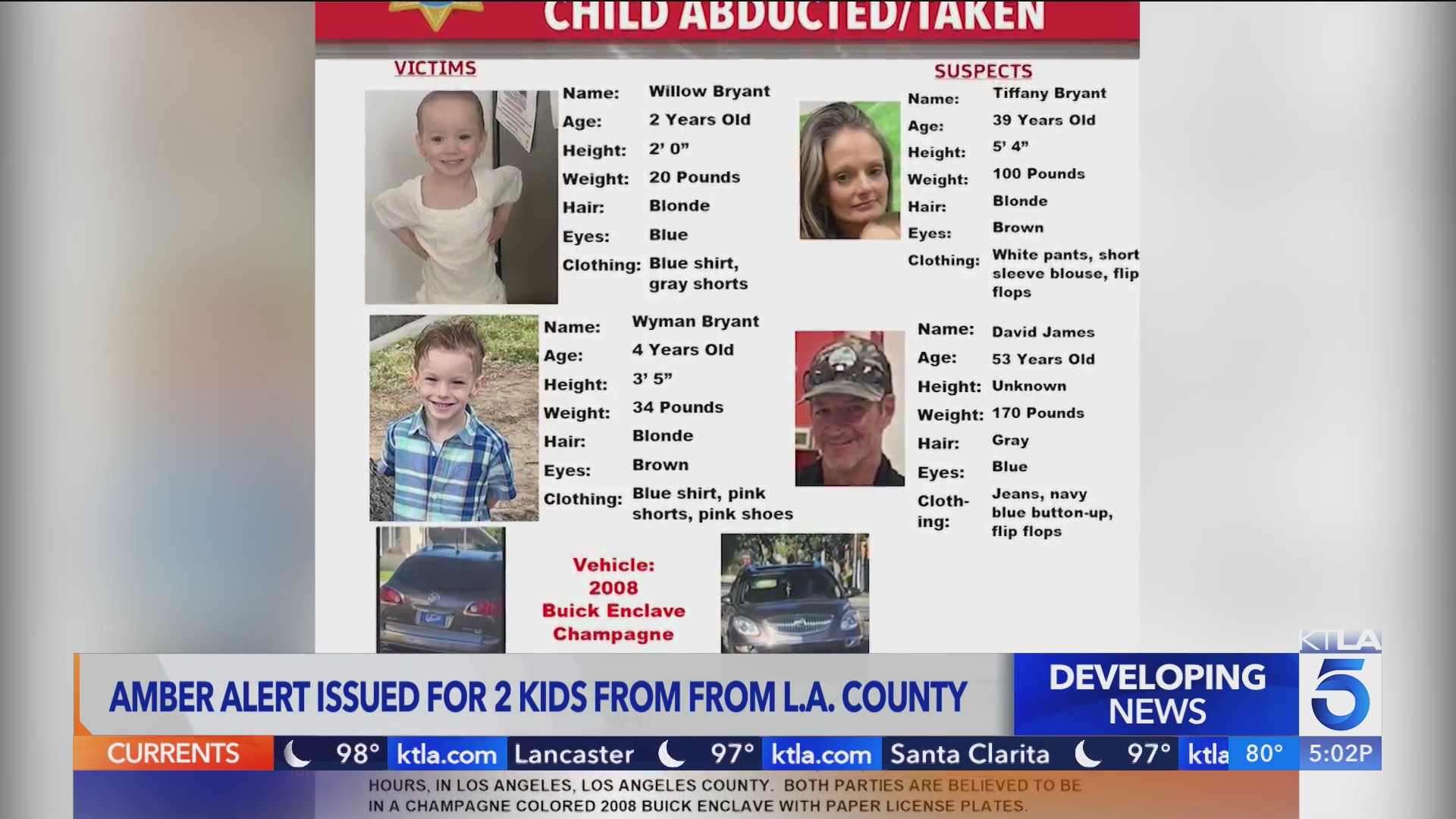 Amber Alert issued for 2 kids from L.A. County KTLA