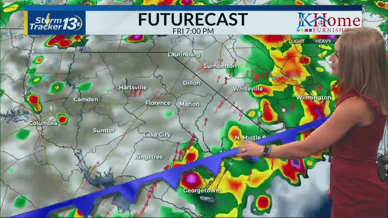 Stormiest day of the work week, cooler weather for the weekend – WBTW