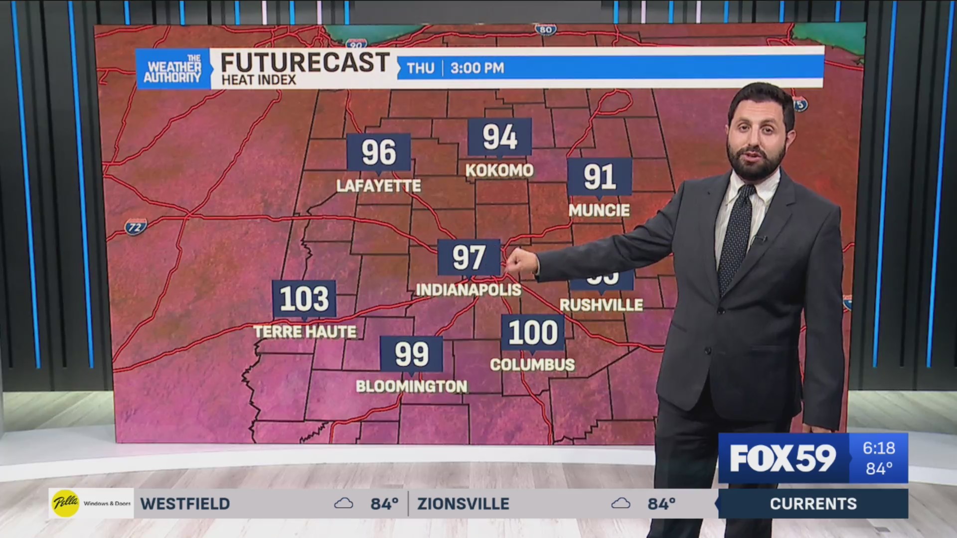 Heat and humidity may peak Thursday with more storm chances – Fox 59