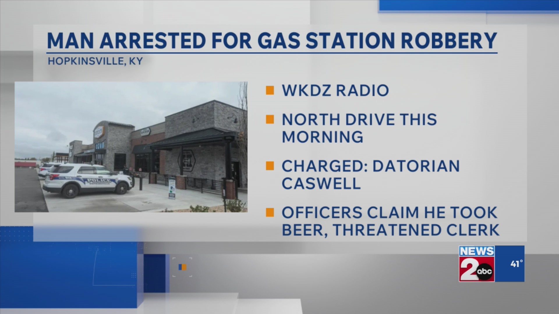Man arrested for gas station robbery in Hopkinsville – WKRN News 2