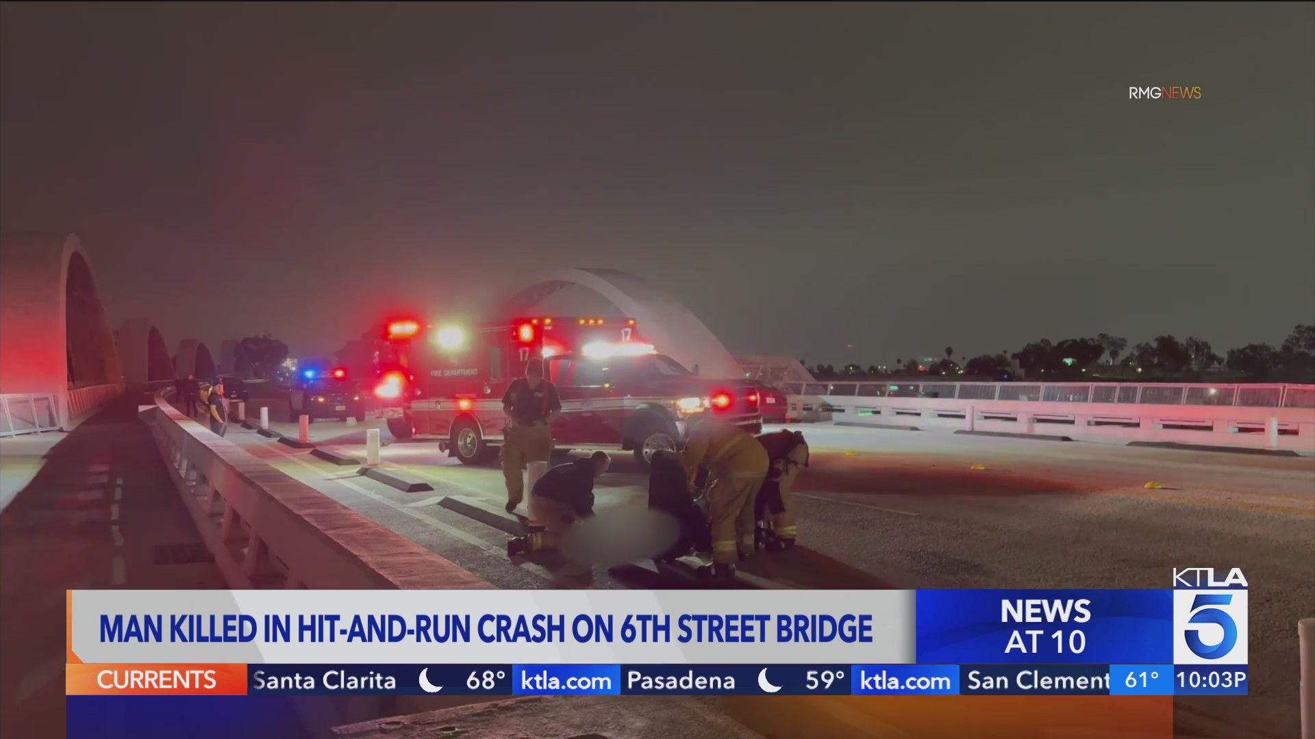 Man struck, killed by vehicle on 6th Street Bridge in Los Angeles – KTLA