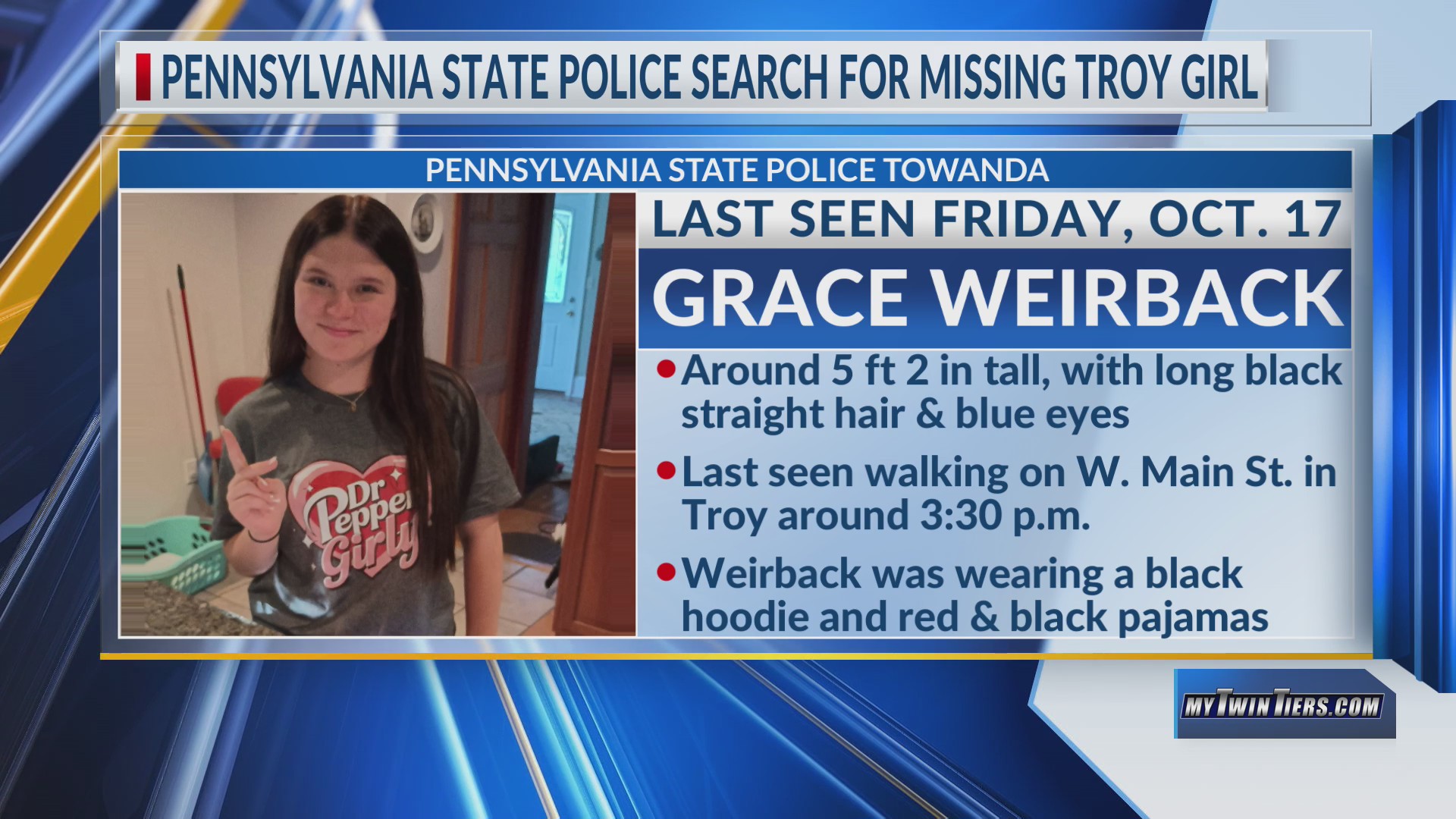 Pennsylvania State Police search for missing Troy juvenile – WETM ...