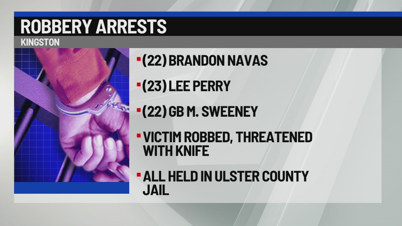 3 arrested in Kingston for alleged robbery – NEWS10 ABC