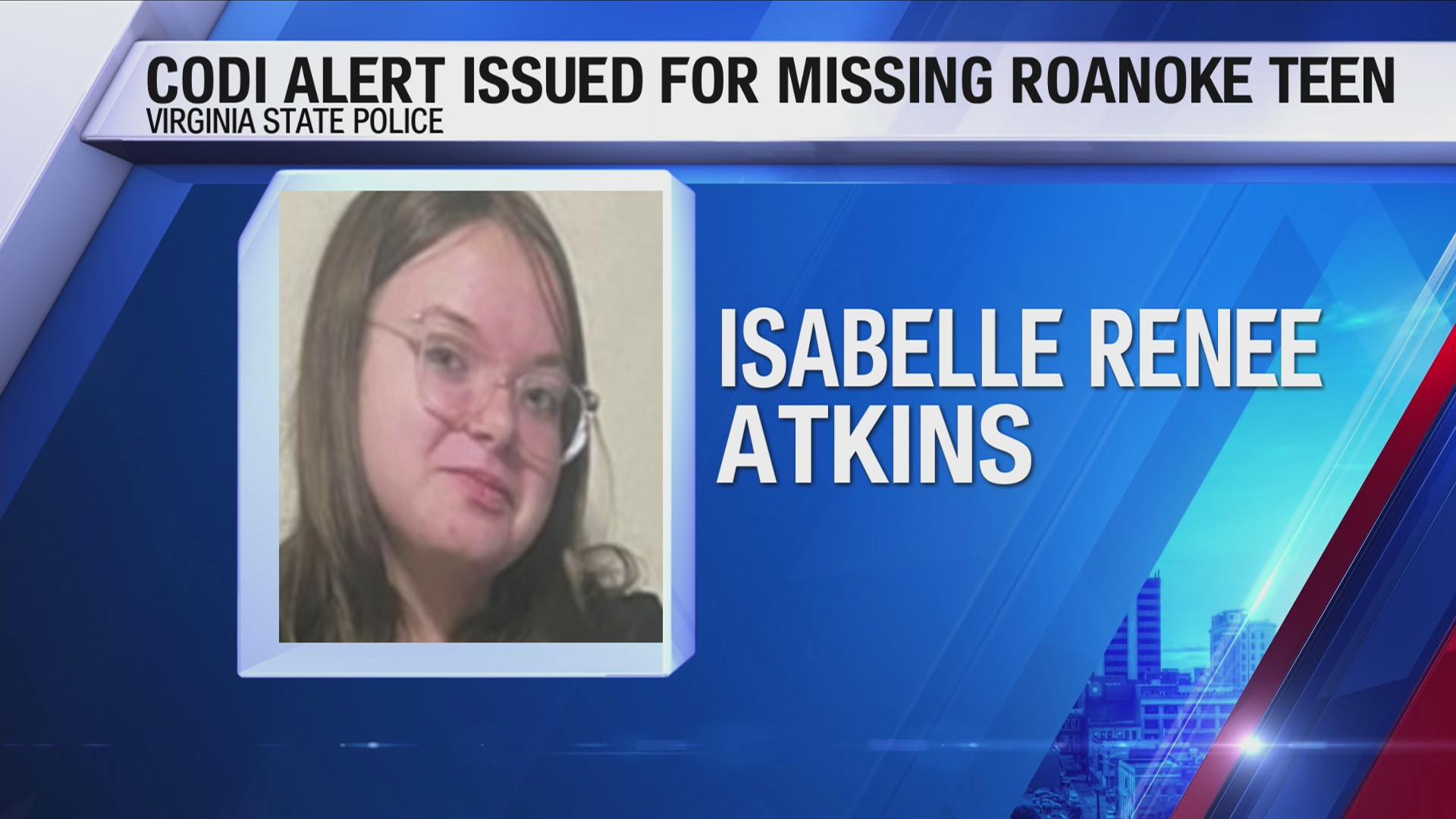 CODI Alert Missing Roanoke teen WFXRtv