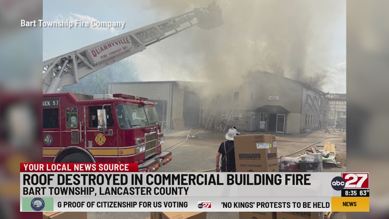 Roof destroyed in Lancaster County commercial building fire – ABC27