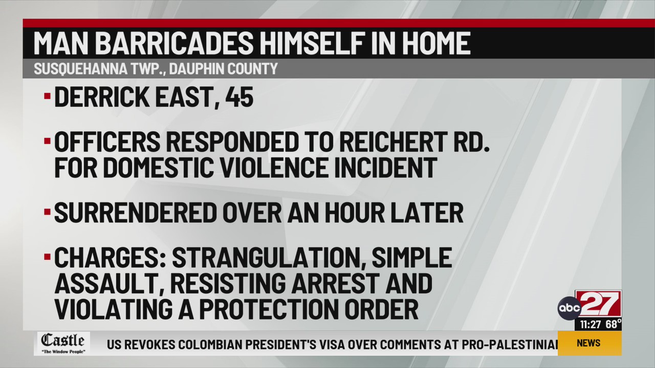 Susquehanna Township man barricades himself in home after domestic ...