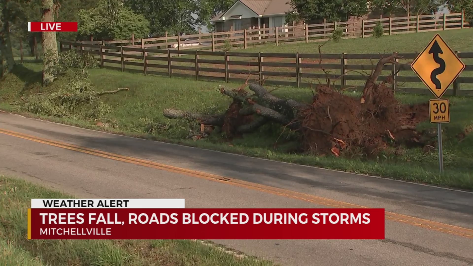 Trees, power lines, and roads impacted by strong storms in Middle TN ...