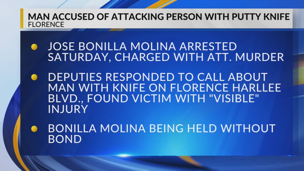 Florence man accused of attacking person with putty knife – WBTW
