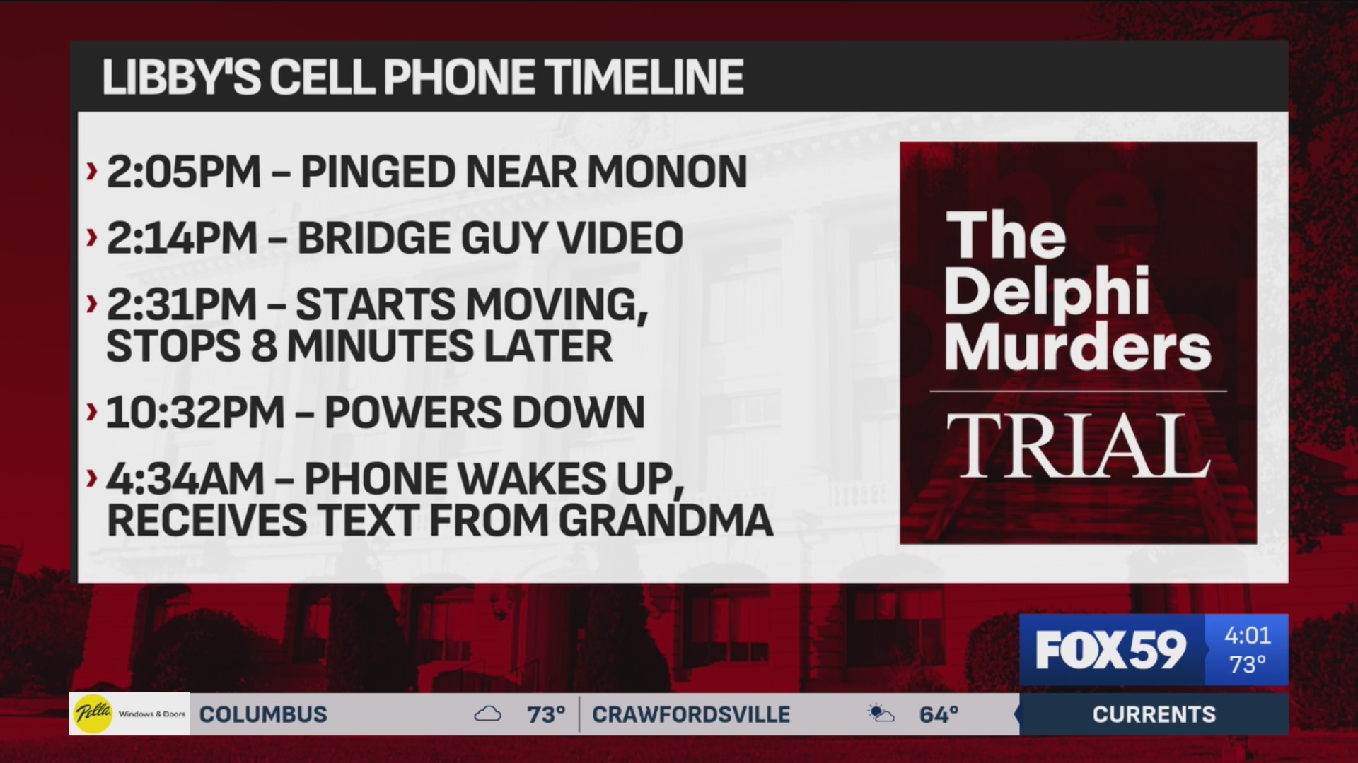 Libby’s cellphone timeline revealed during Delphi murders trial WANE 15