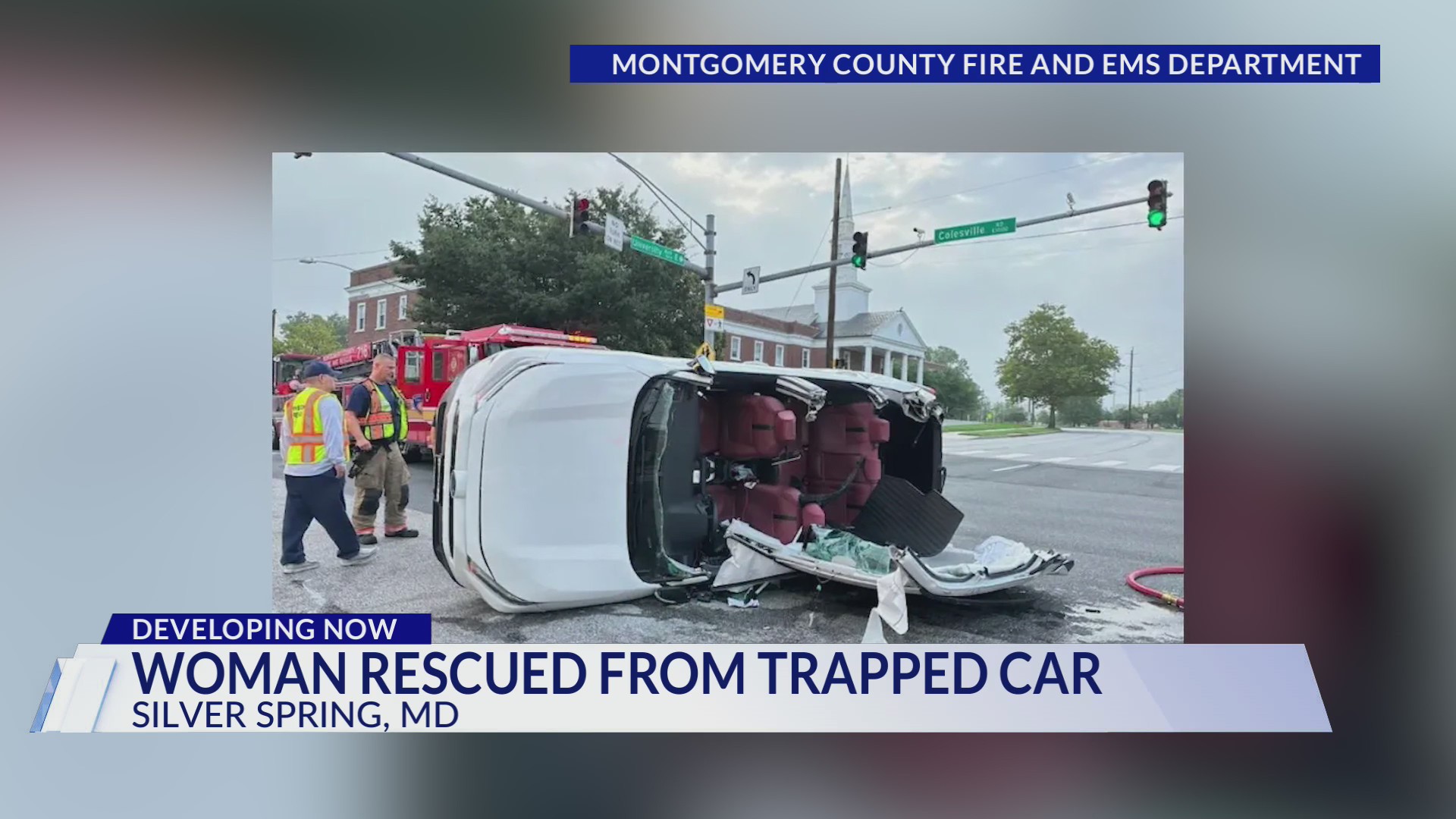 Woman rescued from overturned car in Silver Spring – DC News Now | DC ...