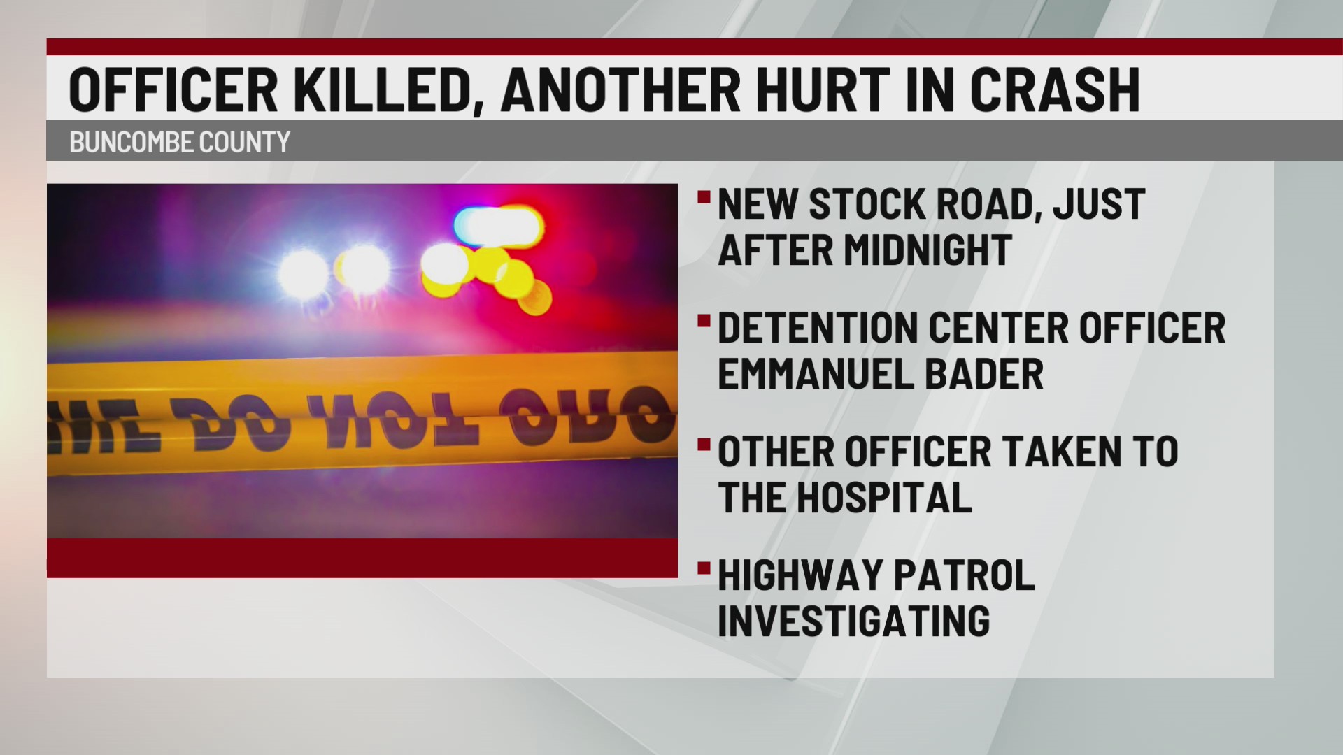Buncombe County Detention Officer killed in crash – WSPA 7NEWS