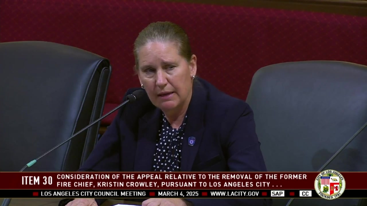 Former L.A. Fire Chief Kristin Crowley appeals her dismissal – KTLA