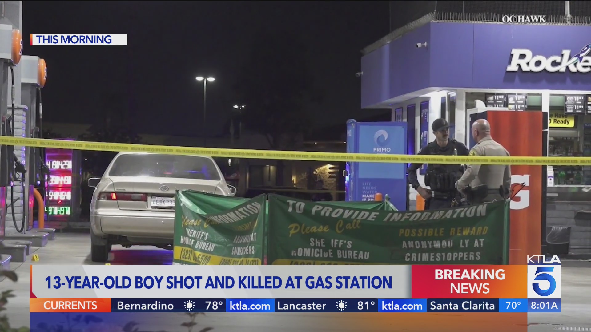 13-year-old boy shot and killed at gas station – KTLA