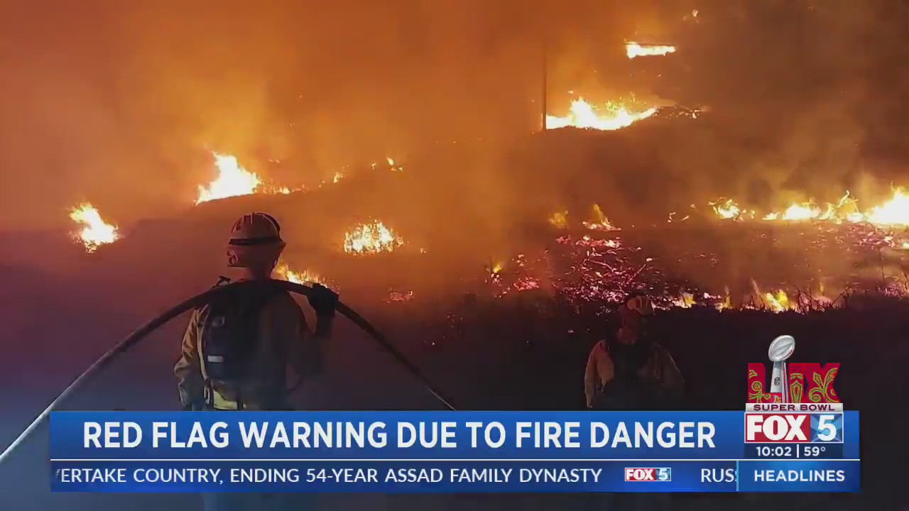 Red Flag Warning issued for high fire risk in parts of San Diego County ...