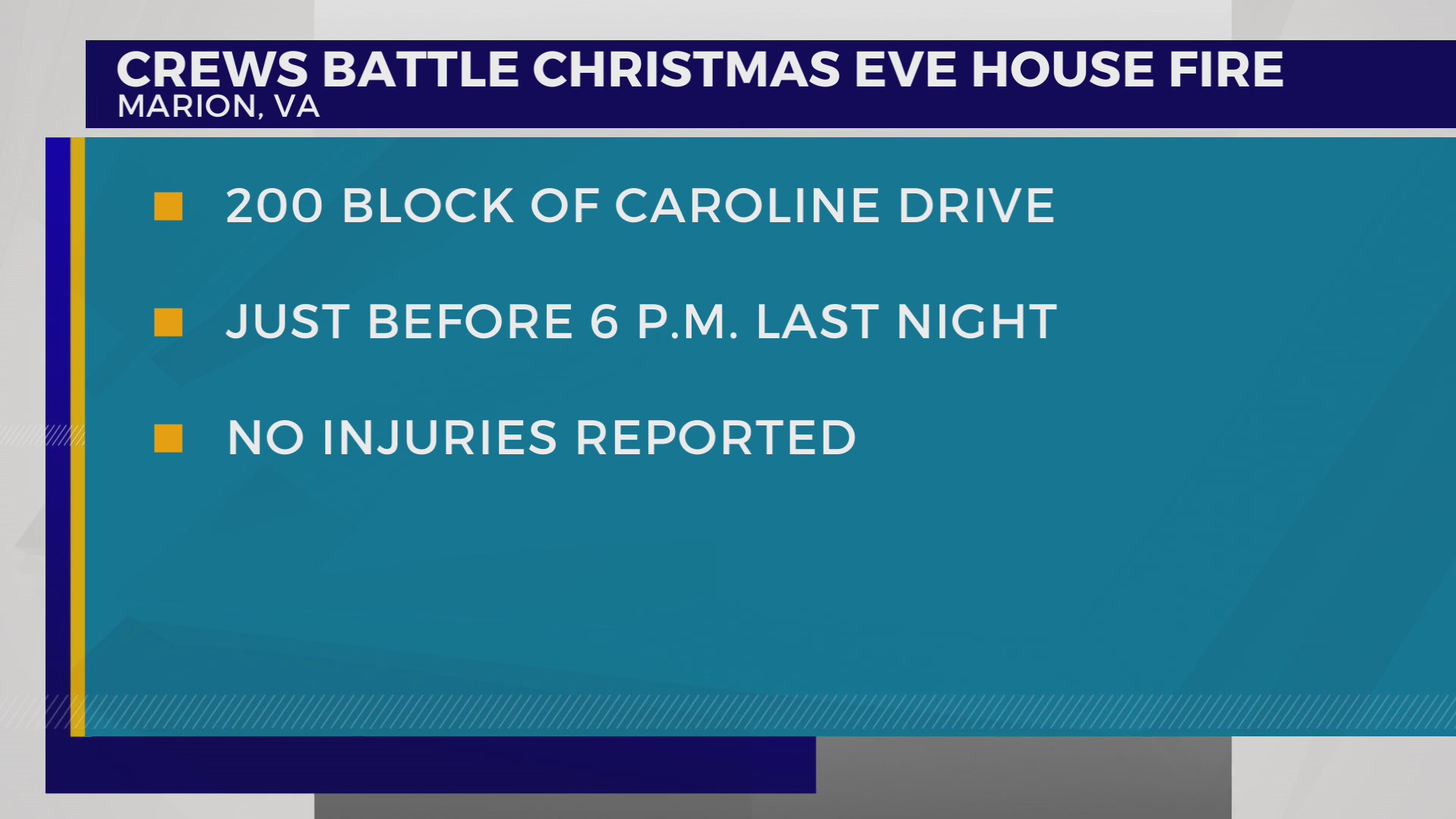 No injuries after Christmas Eve house fire in Marion – WJHL | Tri ...
