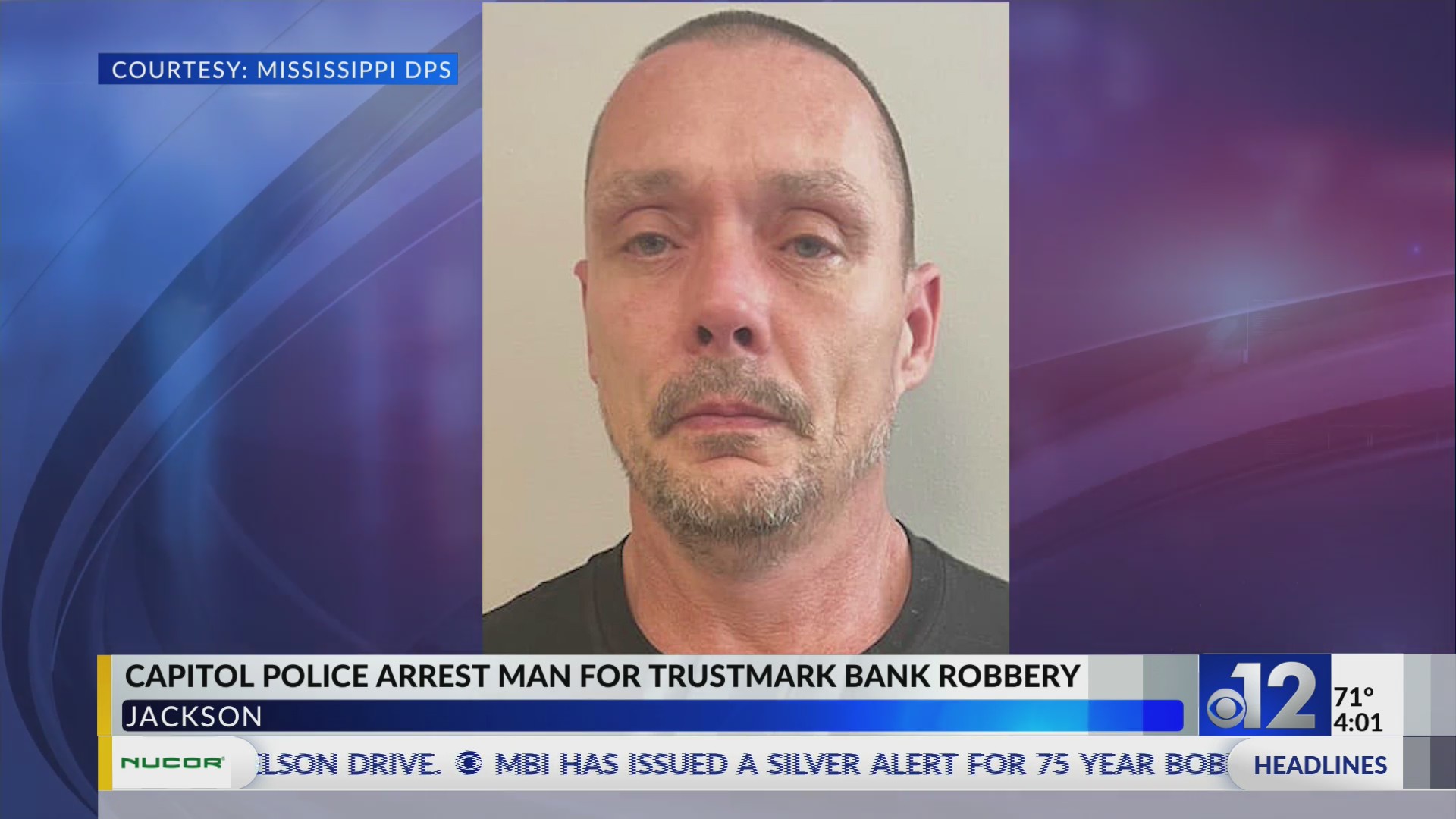 Capitol police arrest man for Trustmark Bank robbery – WJTV