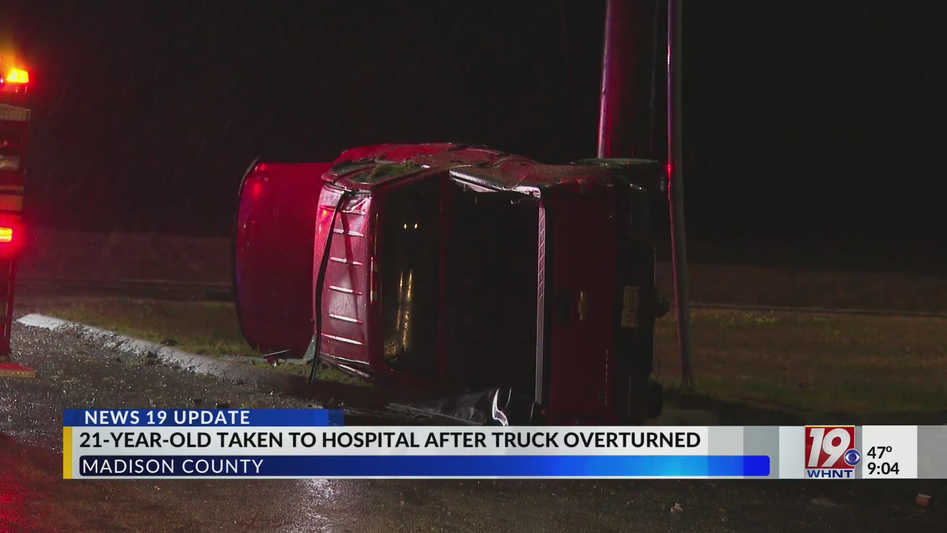 21-year-old Taken To Hospital After Truck Overturns | March 16, 2025 ...
