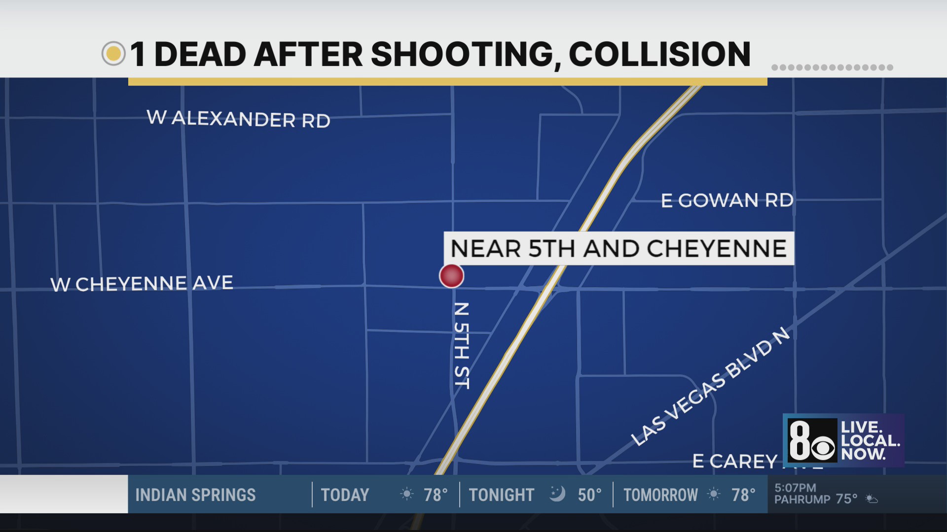 Man dies after crash following shooting in North Las Vegas – KLAS
