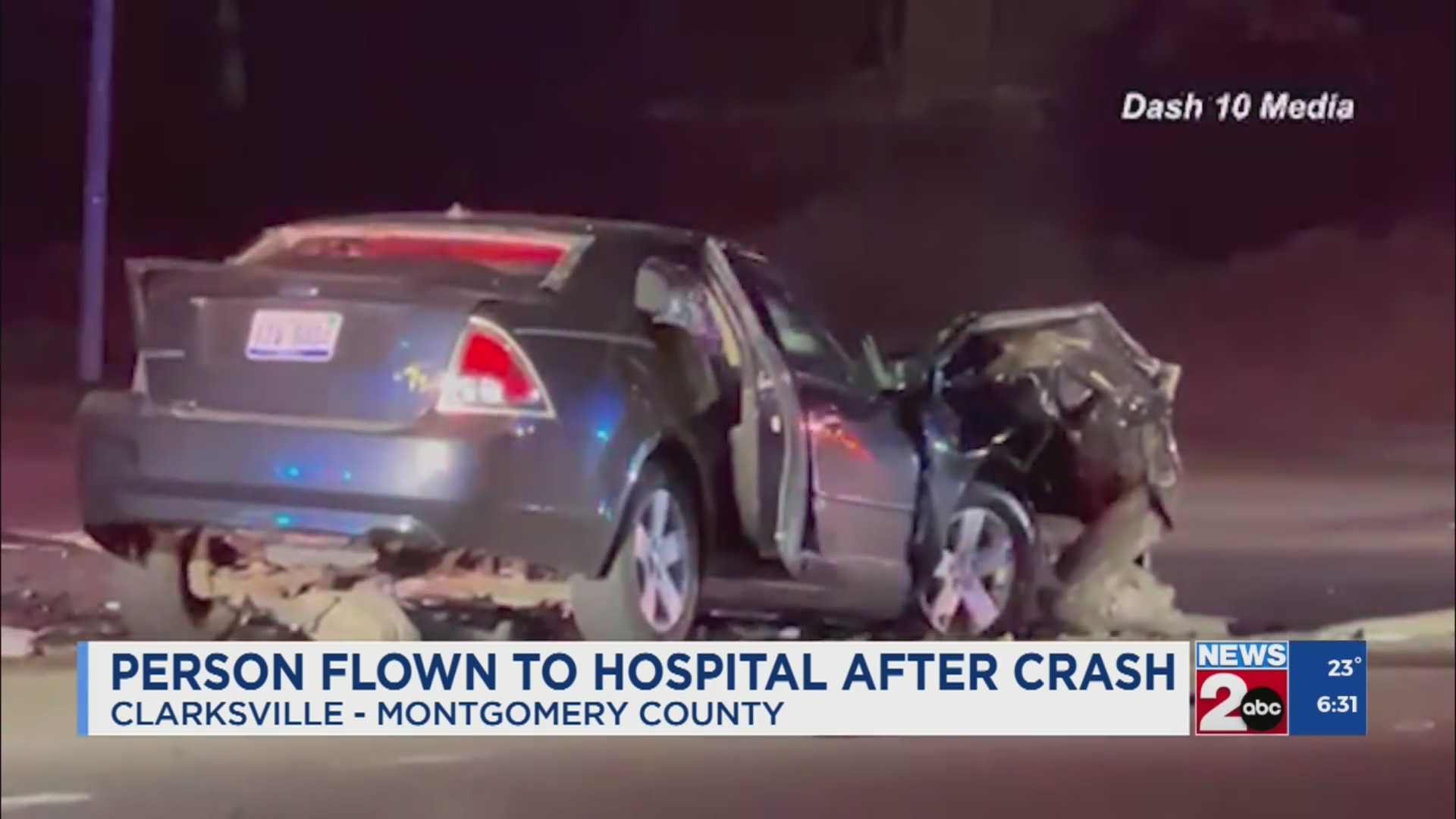 Person flown to hospital after crash in Clarksville – WKRN News 2