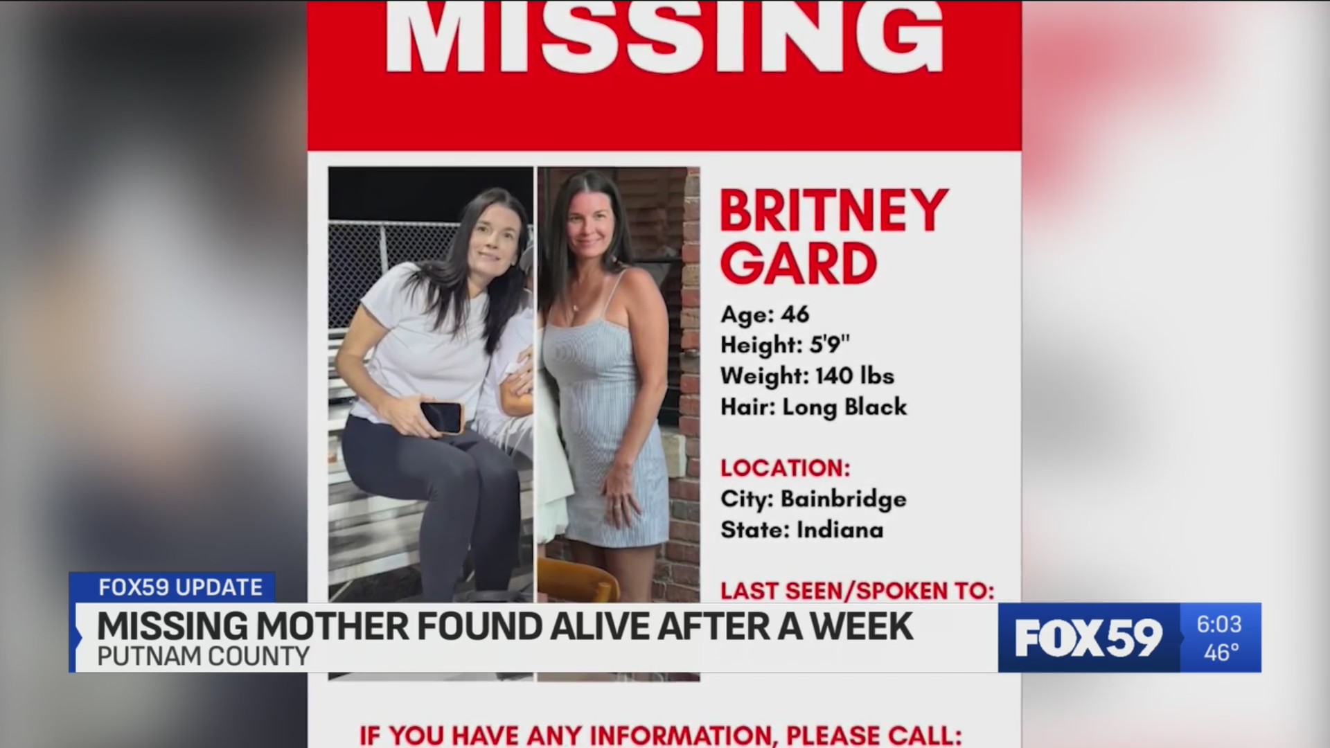Missing Putnam County woman found a week after suspicious fire – Fox 59