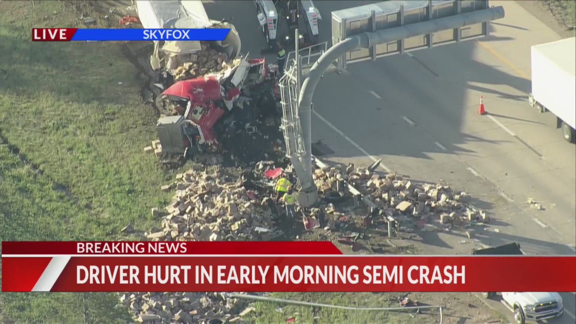 Semi crashes on I-70 in Aurora, spills eggs – FOX31 Denver