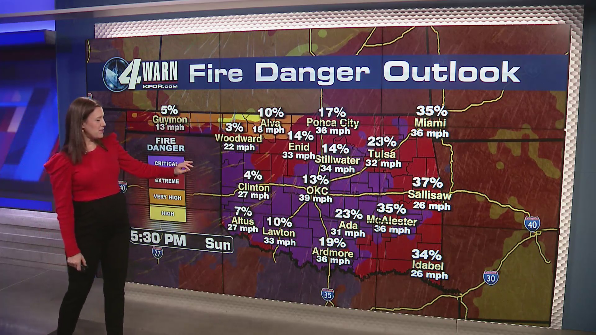 Emily Sutton talks about high fire danger and record highs this weekend ...
