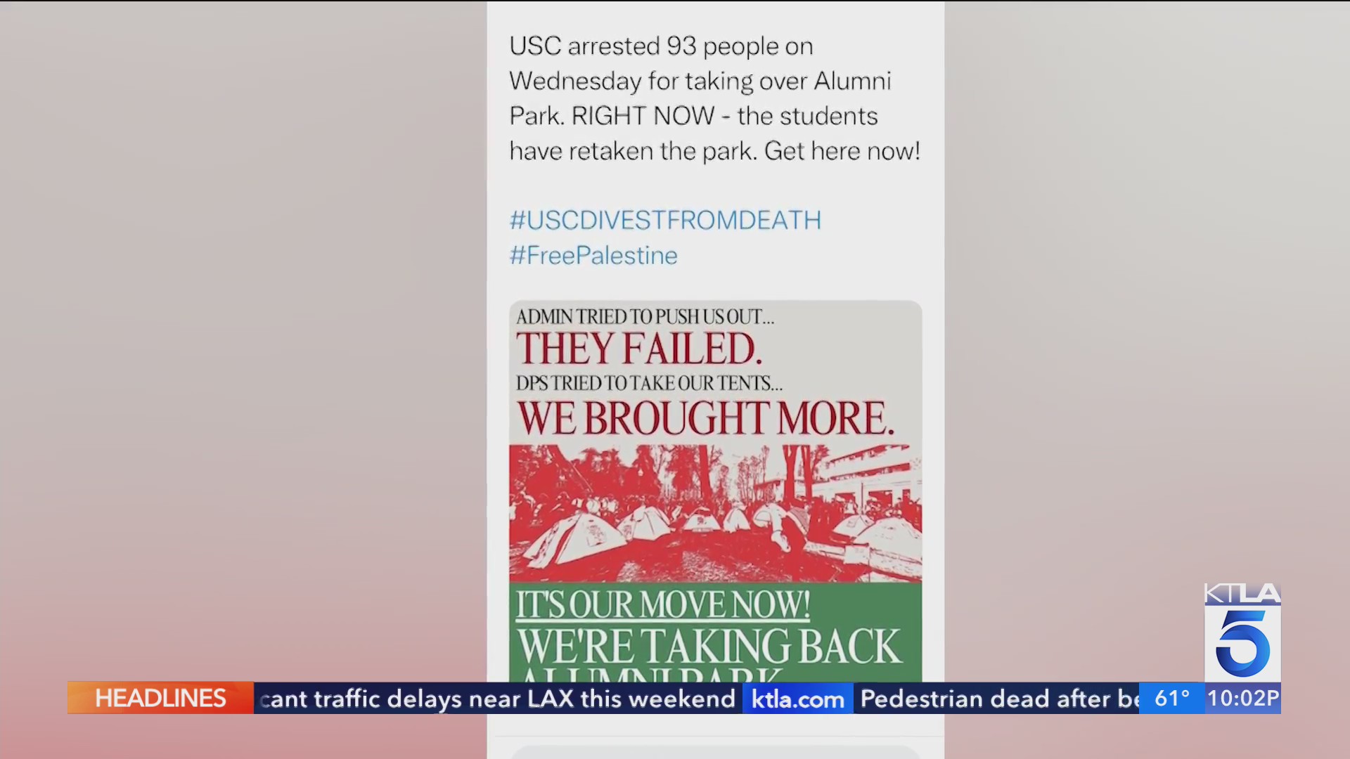 LAPD issues city-wide tactical alert due as pro-Palestinian protests ...