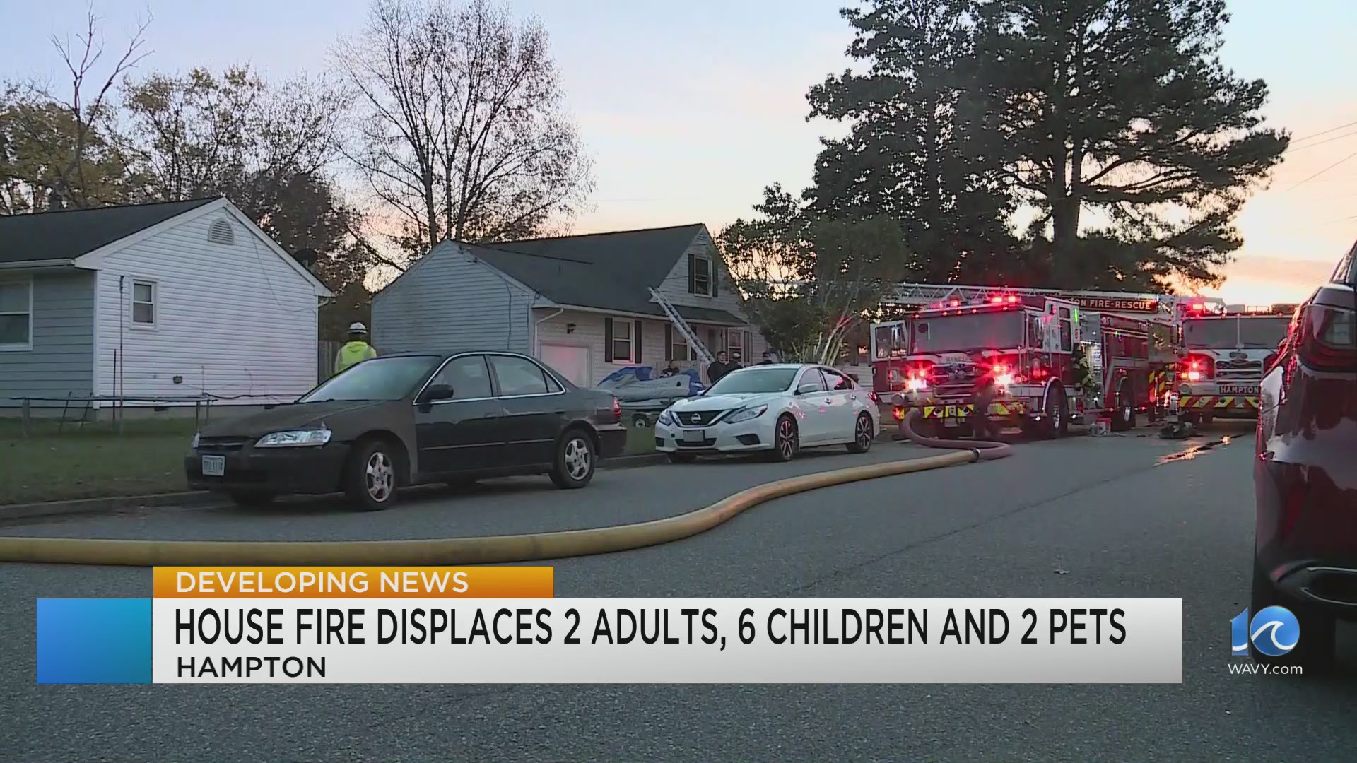 House fire displaces 2 adults, 6 children and 2 pets in Hampton – WAVY.com
