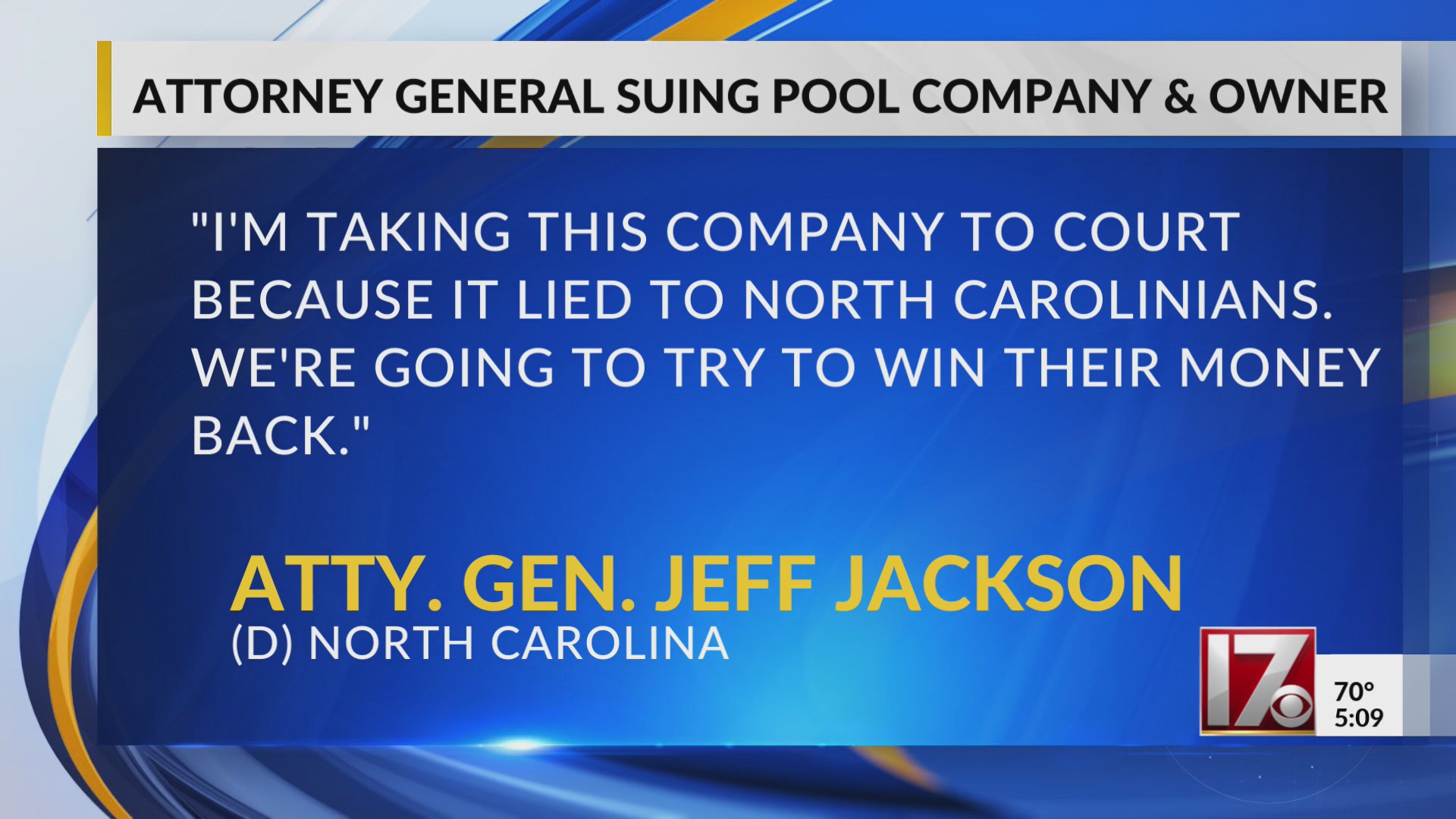 North Carolina Attorney General suing pool company and owner – CBS17.com