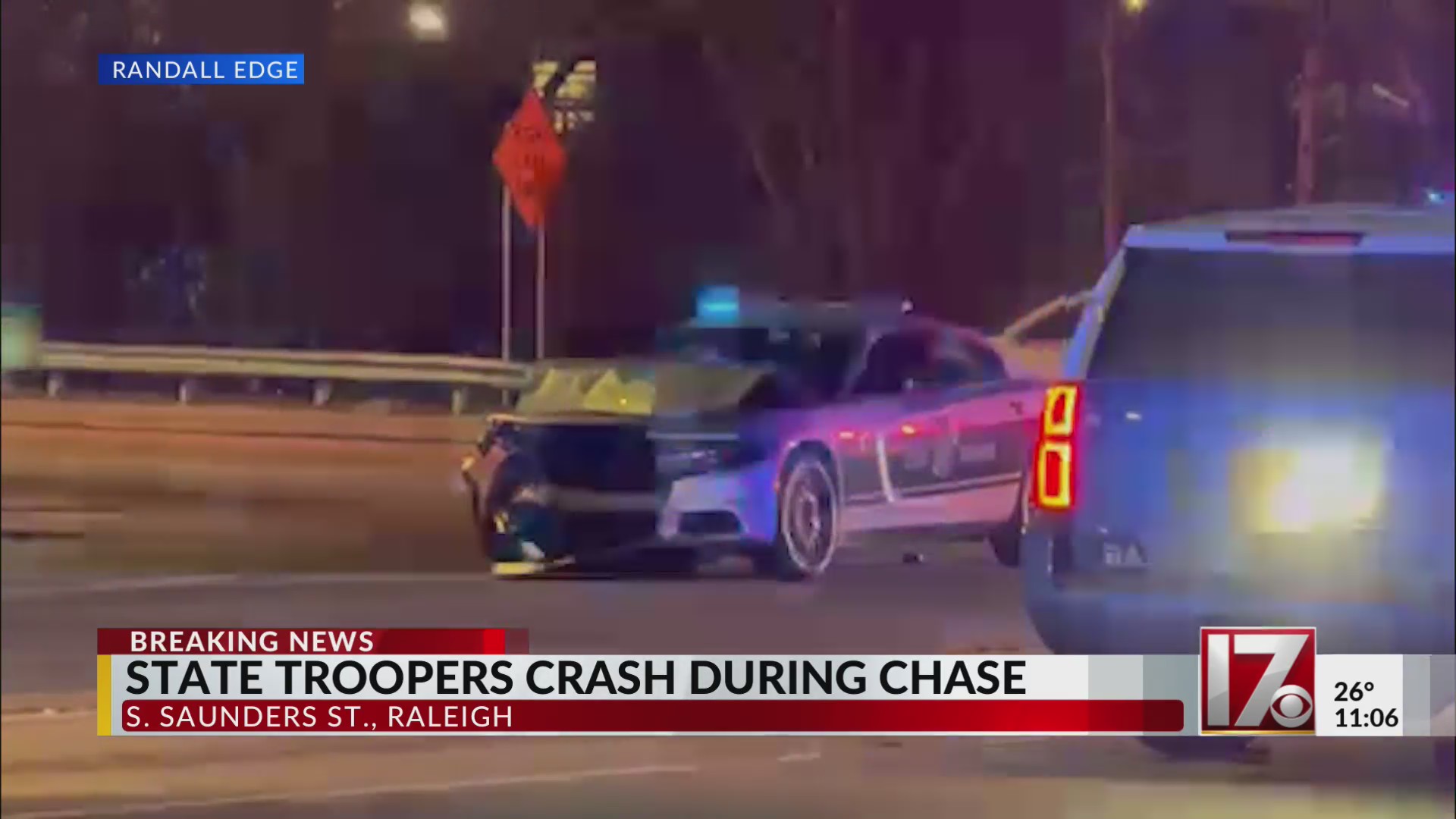 State troopers crash during chase in Raleigh – CBS17.com