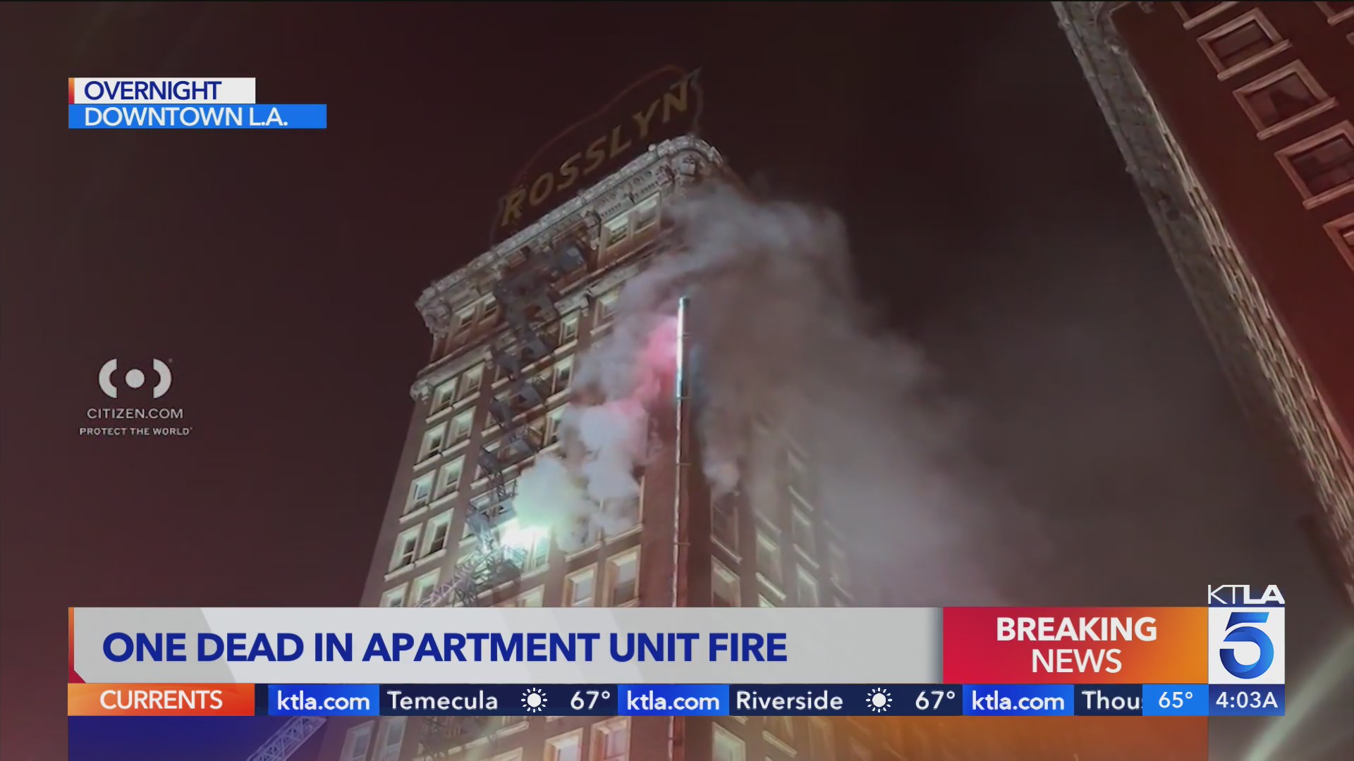 Body found after fire erupts in historic downtown L.A. hotel – KTLA