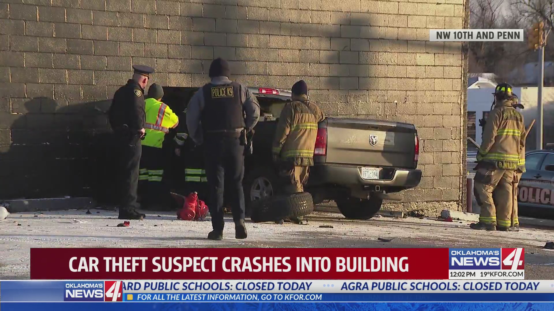 Car theft suspect crashes into building in NW Oklahoma City – KFOR.com ...