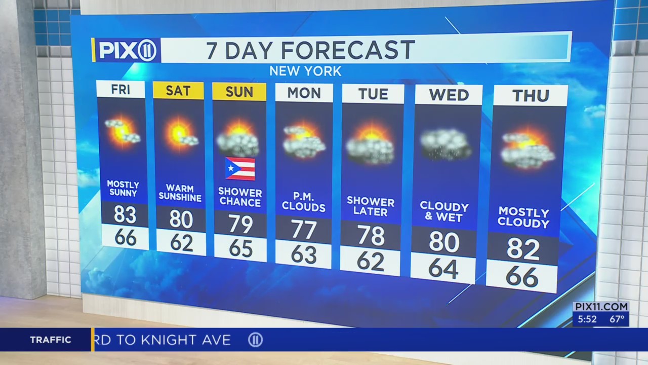 Mostly sunny skies this weekend with a chance of showers Sunday – PIX11