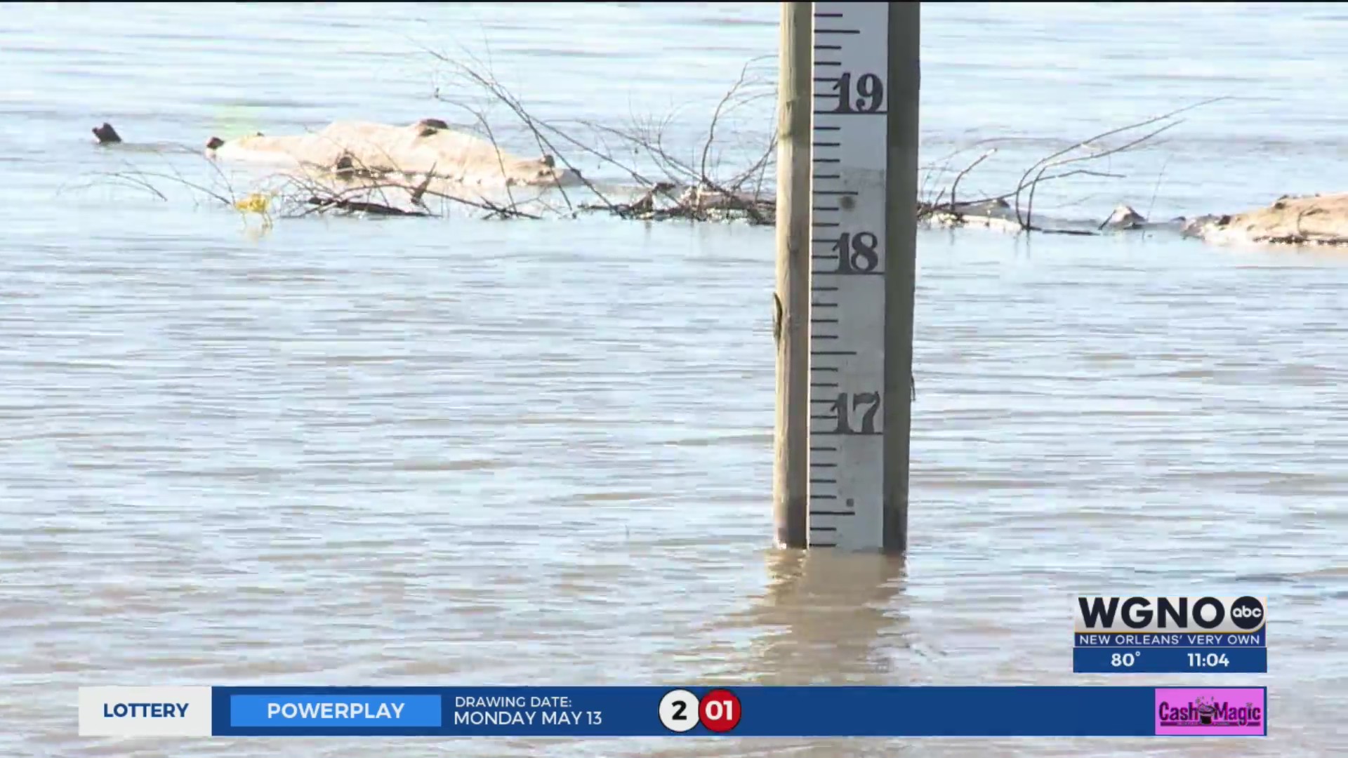 High water level reported in Mississippi River in New Orleans after