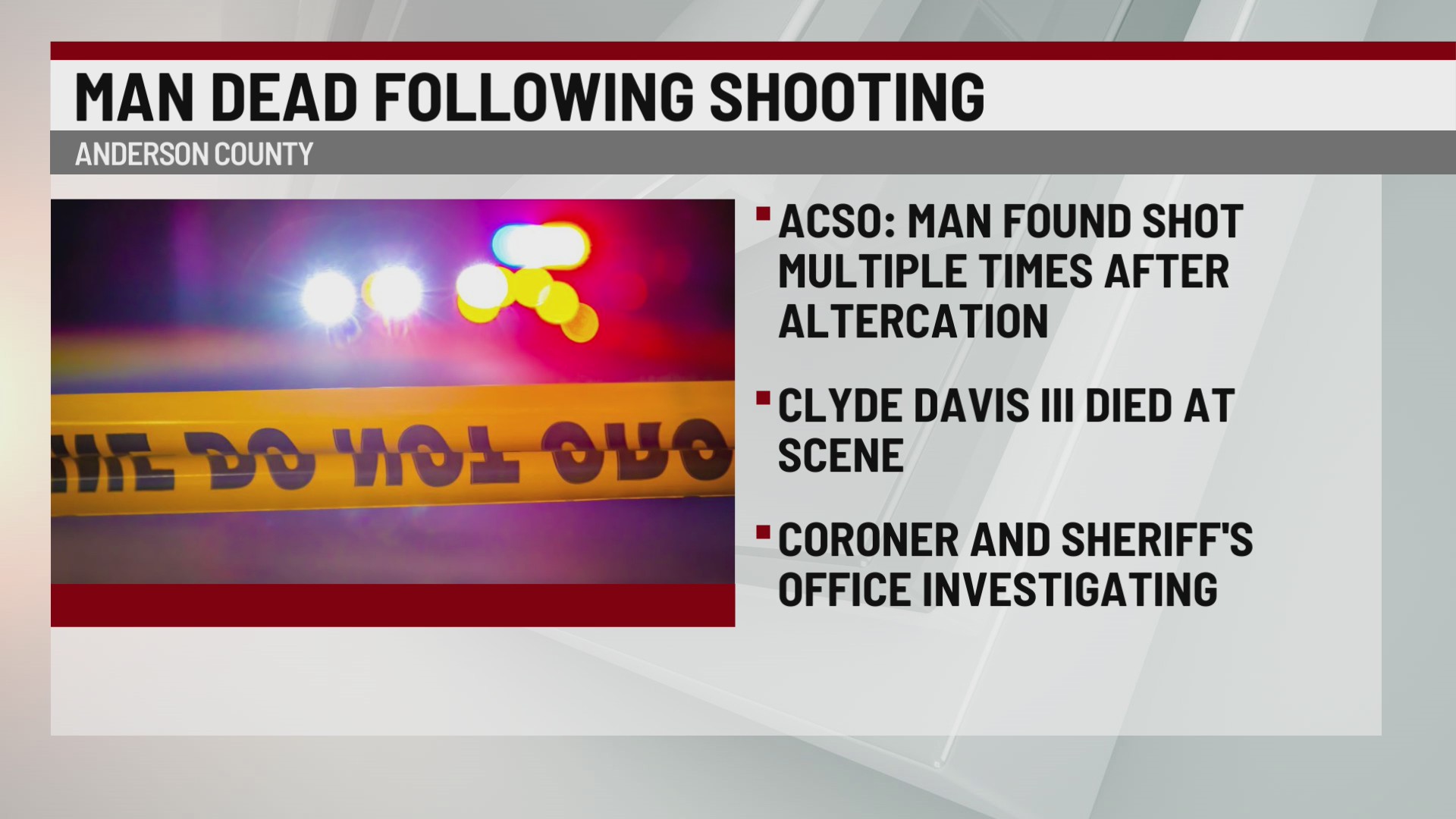 Coroner: Man shot and killed by his father in Anderson County – WSPA 7NEWS