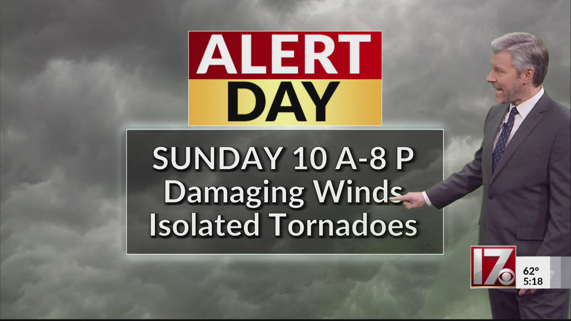 Weather Alert Day Sunday with damaging winds, possible tornadoes ...