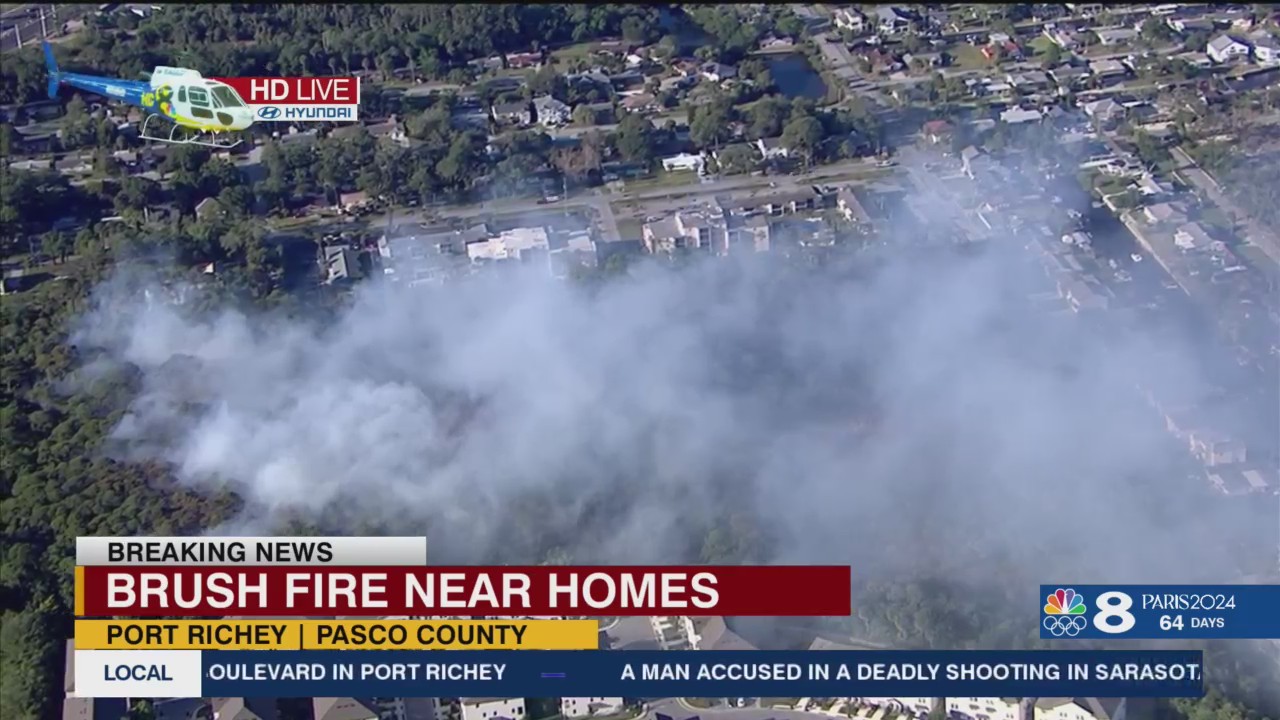 Crews battle brush fire near townhomes in Port Richey – WFLA