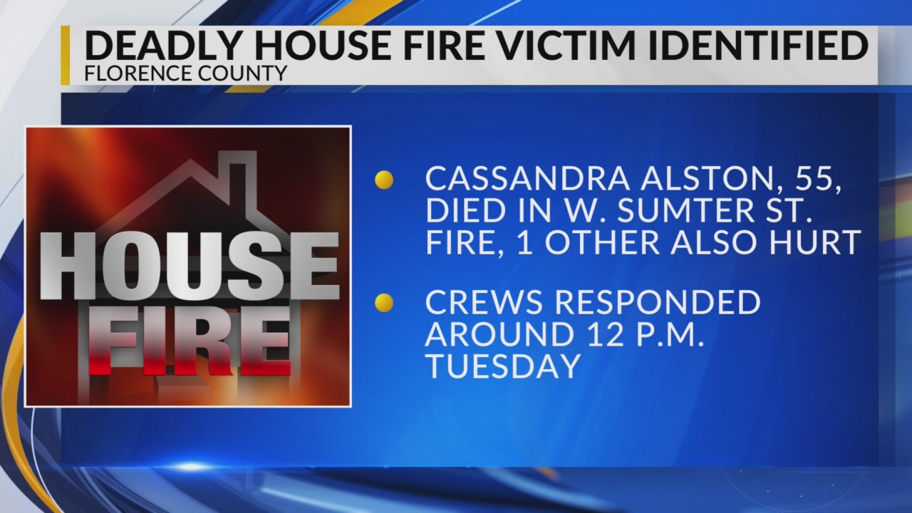 Coroner identifies 55-year-old woman killed in Florence house fire – WBTW