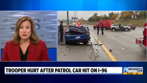 MSP trooper hospitalized after patrol car was hit investigating crash ...
