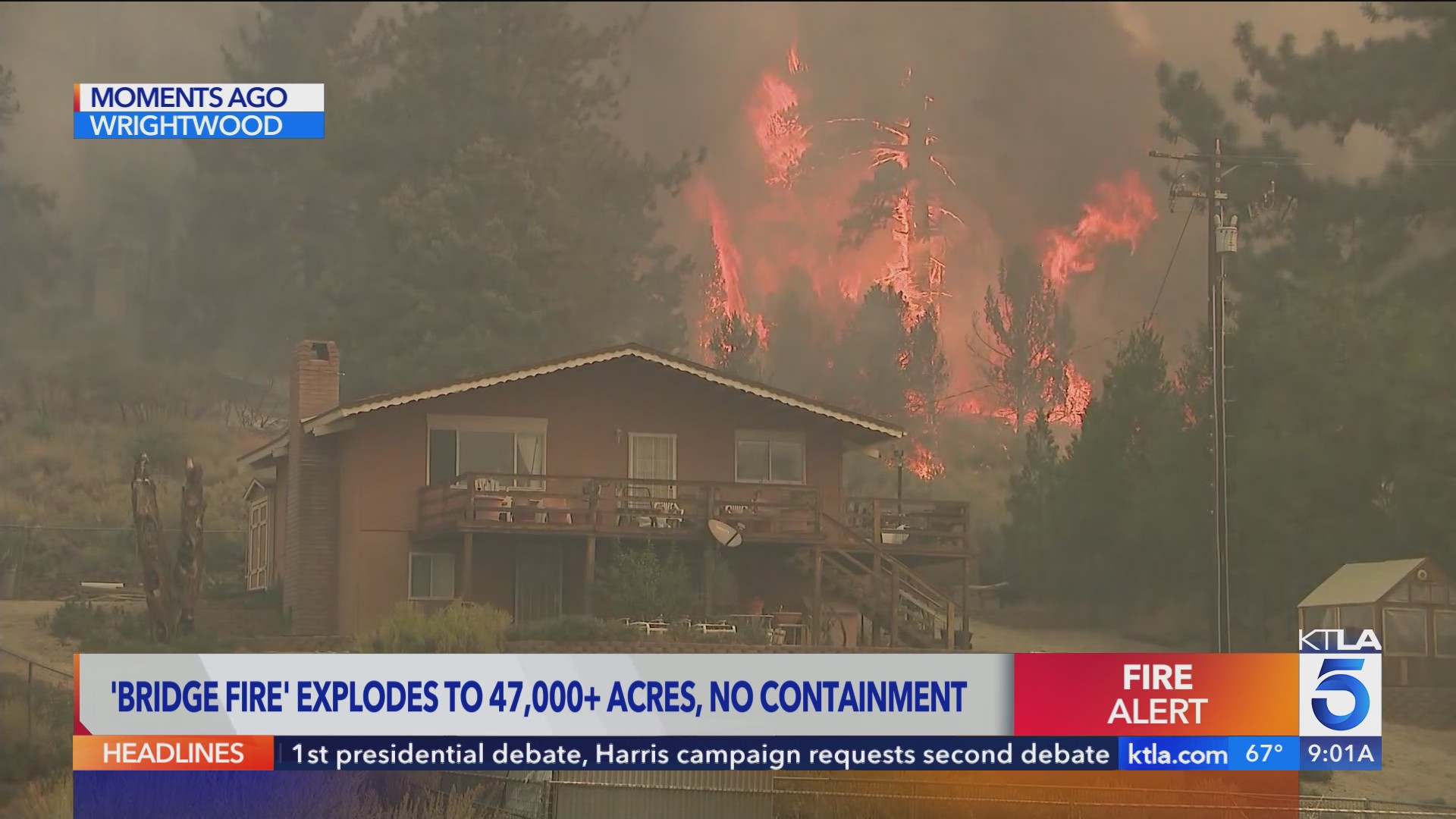 Structures lost as Bridge Fire grows to nearly 48,000 acres – KTLA