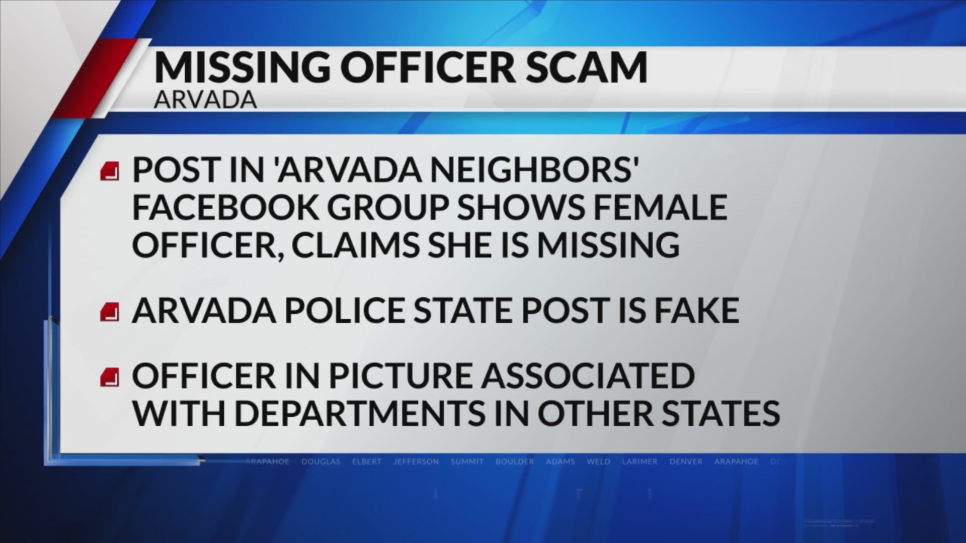 Arvada police warn of missing officer scam – FOX31 Denver