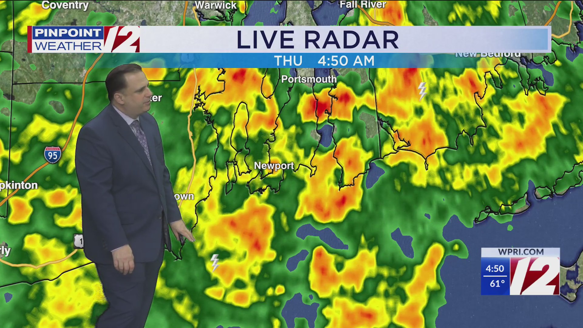 WPRI 12 Weather Forecast for 5/15/25: Showers/t’storm early; clouds to ...